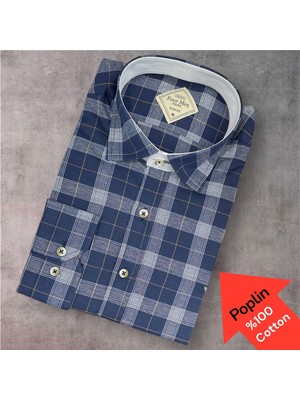 Eren Style Poplin %100 Cotton Pamuklu Uzun Kollu Terletmeyen Gömlek (Slim Fit Kalıp)