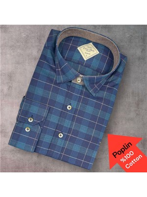 Eren Style Poplin %100 Cotton Pamuklu Uzun Kollu Terletmeyen Gömlek (Slim Fit Kalıp)