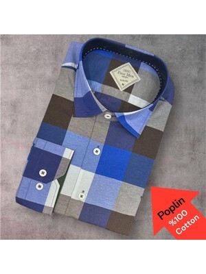Eren Style Poplin %100 Cotton Pamuklu Uzun Kollu Terletmeyen Gömlek (Slim Fit Kalıp)