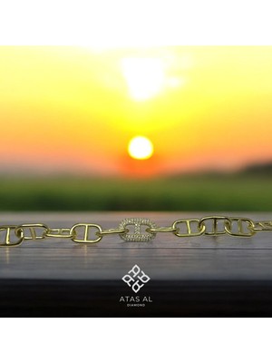 Altın Kaplama Felicity Bileklik Gömme Taşlı 925 Gümüş