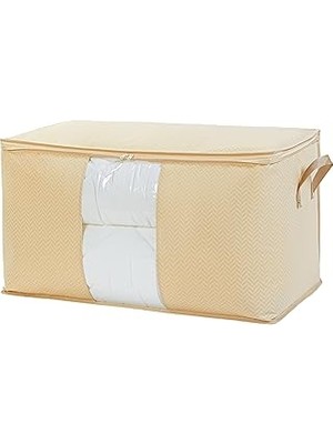 SHC4200 Ocean Textile Mega Boy Pvc Pencereli Bej Balıksırtı Hurç 75 x 40 x 40 cm