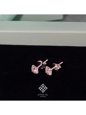 Minimal Tek Taş Küpe 925 Ayar Gümüş