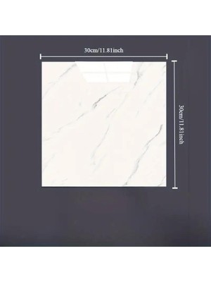 Costurera Beyaz Mermer Desenli Alüminyum Plastik Duvar Sticker (30*30)
