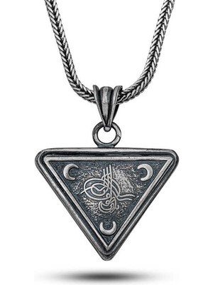 Costurera Gümüş Osmanlı Tuğrası Hilal Cevşen Kolye