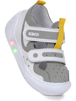 Kiko Kids Nera Cırtlı Işıklı Erkek Bebek Yürüyüş Spor Ayakkabı