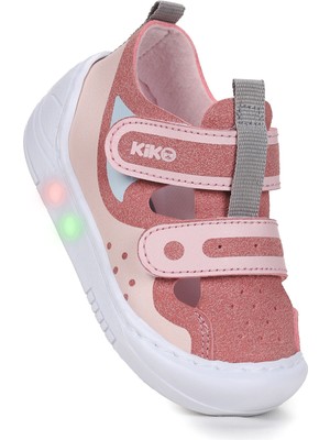 Kiko Kids Nera Cırtlı Işıklı Kız Bebek Yürüyüş Spor Ayakkabı