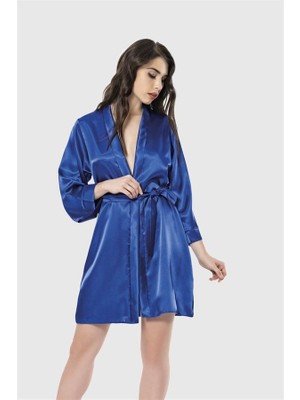 Aria's Closet Saks Kısa Saten Sabahlık