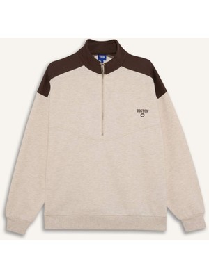DeFacto NBA Boston Celtics Oversize Geniş Kalıp Yarım Fermuarlı Sweatshirt F0243AX25AU