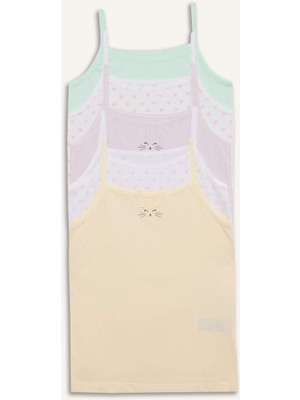 DeFacto %100 Pamuklu Hayvan Desenli 5'li Atlet Kız Çocuk F8586A825AU