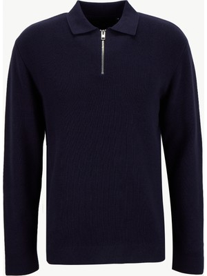 Jack & Jones Polo Yaka Rahat Lacivert Erkek Kazak 12281743_JPRBLAMILANO Stıtch Knıt Z