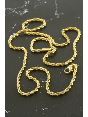 Marsilyan Burgulu Zincir Çelik Kolye 55 cm