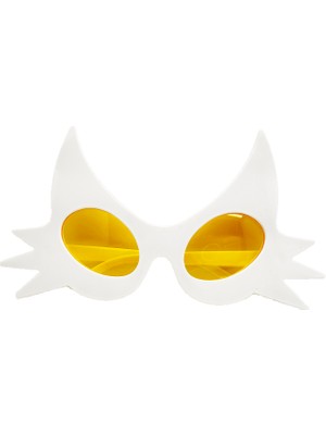 FRY Beyaz Renk Bıyık Tasarımlı Kedi Parti Gözlüğü 19X11 cm (5358)
