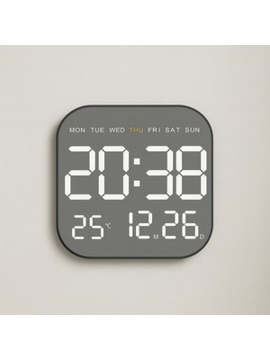 UltraMint Kumandalı LED Dijital Duvar Saati, Geri Sayım, Otomatik Parlaklık, Alarm, Tarih ve Sıcaklık