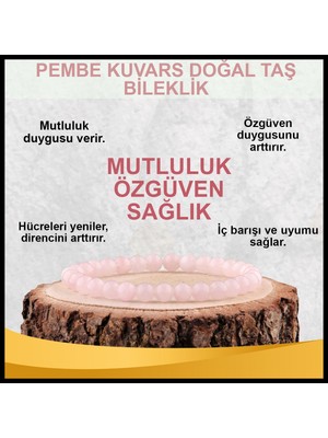 Doğal Pembe Kuvars Taş Bileklik 6mm, Şıklık ve Enerji Için Mükemmel