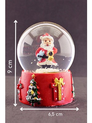 MARSiLYAN- Yeni Yıl  Noel Baba Tasarımlı 9 Cm Orta Boy Işıklı Kar Küresi 2b