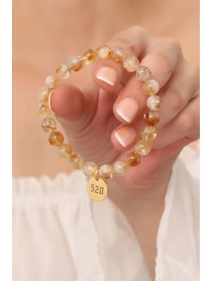 520 Sayılı Sekanslı Sitrin Taşı Bileklik, Enerji ve Pozitiflik Için