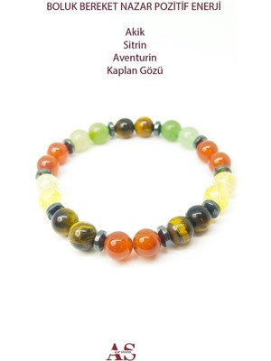 Pozitif Enerji Boluk Bereket Doğal Taş Bileklik, Şans ve Huzur Desteği
