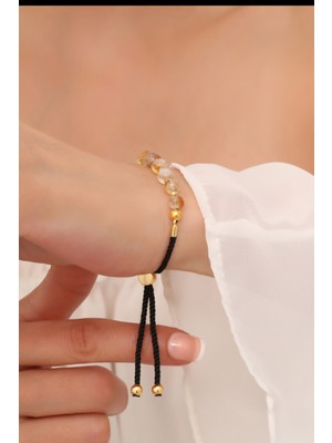 Doğal Sitrin Taşı Bileklik, Şıklık ve Enerji Katıyor