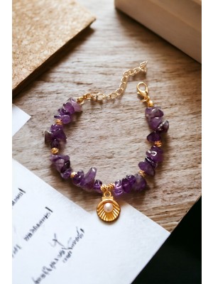 Doğal Ametist Taşlı Zarif Bileklik, Şıklık ve Enerji Dolu Takı