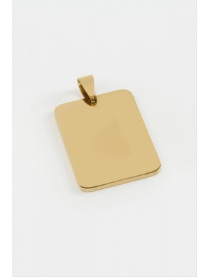 Marsilyan Künye Isim Yazılabilir Çelik Kolye Ucu 2,3*3,2 cm