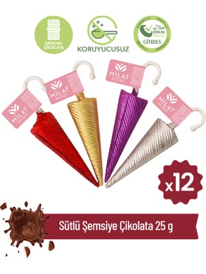 Milat Çikolata Milat Sütlü Şemsiye Çikolata 12 × 25 g