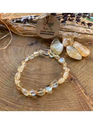 Doğal Kırık Taş Sitrin Bileklik ile Enerjinizi Yükseltin