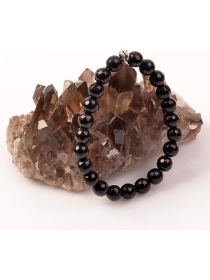 Doğal Oniks Taşı Bileklik, 8mm Faset Kesim, Şık ve Enerjik Aksesuar