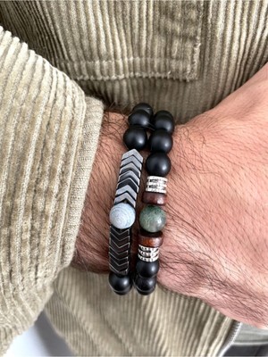 Iki Adet Doğal Taş Bileklik Seti, Şıklık ve Doğallık Sunar