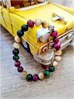 Renkli Kaplan Gözü Doğal Taş Bileklik, Şık ve Enerjik Tasarım