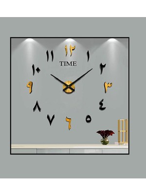 UltraMint Özel Tasarım 3D Duvar Saati, Arapça Rakamlar, Modern Dekorasyon