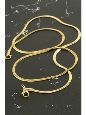 Marsilyan Ince Italyan Zincir Çelik Kolye 45 cm