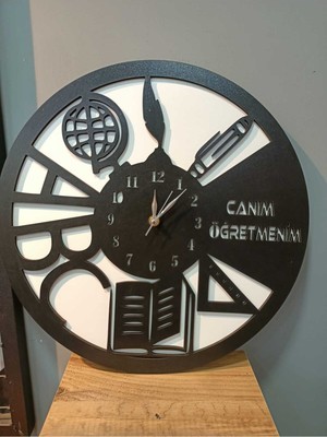 UltraMint Öğretmenler Günü Ahşap Sessiz Duvar Saati, Şık ve Doğal Tasarım