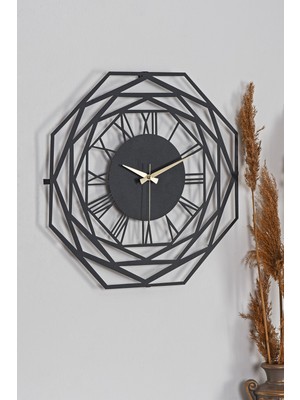 UltraMint Modern Siyah Metal Duvar Saati 50CM, Sessiz Mekanizma, Şık ve Zarif Tasarım