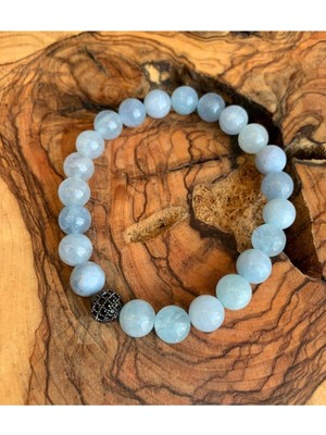 Parlak Akuamarine Bileklik, Şık ve Zarif Takı, Doğal Taşlı Tasarım