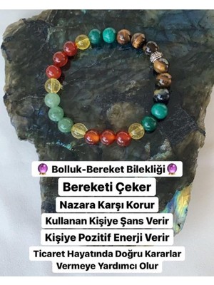 Doğal Taşlı Bolluk Bereket Bilekliği, Enerji ve Şifa Taşlarıyla Şıklık