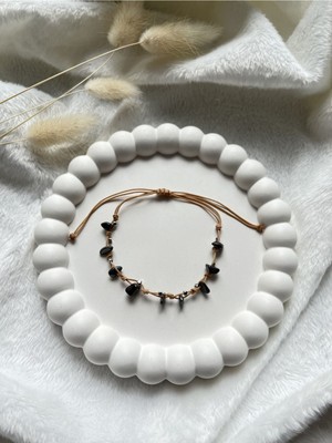 El Yapımı Hematit Doğal Taş Bileklik ve Halhal Seti, Şıklık ve Enerji Sağlar