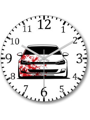 UltraMint Şık Golf Mk7 R7 Tasarımlı Duvar Saati, Gerçek Cam, Modern Dekorasyon