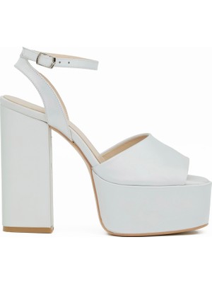 Tuna Platformlu Yüksek Topuklu Saten Kadın Ayakkabı - PLT8457