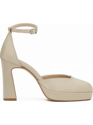 Tuna Platformlu Yüksek Topuklu Saten Kadın Ayakkabı - PLT8249