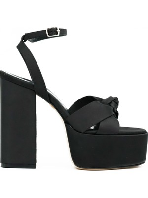 Tuna Platformlu Yüksek Topuklu Saten Kadın Ayakkabı - PLT8189