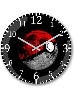 UltraMint Renkli Pokémon Duvar Saati, Şık ve Modern Tasarım, Gerçek Cam Detaylı