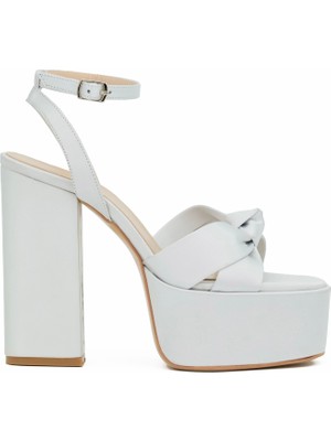 Tuna Platformlu Yüksek Topuklu Saten Kadın Ayakkabı - PLT8189