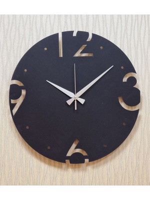 UltraMint Şık Ahşap Dekoratif Duvar Saati, Sessiz Mekanizma, Siyah Metal Detaylar