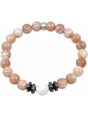 Doğal Güneş ve Ay Taşı Denge Bileklik, Şıklık ve Enerji Için Ideal