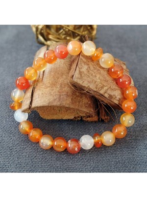 El Yapımı 17 cm Doğal Carnelian Taş Bileklik, Ilham ve Tutku Için Mükemmel