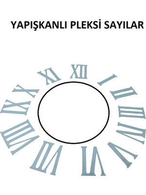 UltraMint Modern Duvar Saati Için Şık ve Kalın Pleksi Rakamlar, 3,5 Cm, Kolay Yapışkanlı