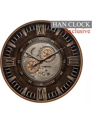 UltraMint Metal Çarklı Duvar Saati, 60 Cm, Şık ve Modern Tasarım