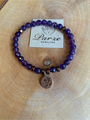 Şık ve Enerjik Ametist Bileklik, Doğal Taşlı Takı, Zarif Aksesuar