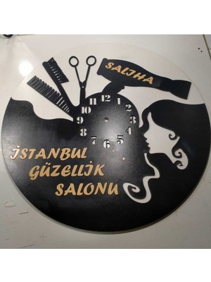 UltraMint Kişiye Özel Mdf Duvar Saati, Kuaför ve Güzellik Merkezi Için Şık Tasarım