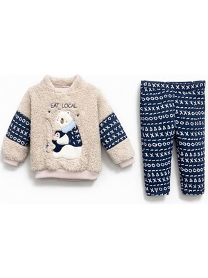 Joy Kids Erkek Bebek Winter Adventure Kapişonlu Welsoft Takım (6-24 Ay)